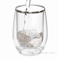 Bicchieri in vetro a doppia parete resistenti al calore